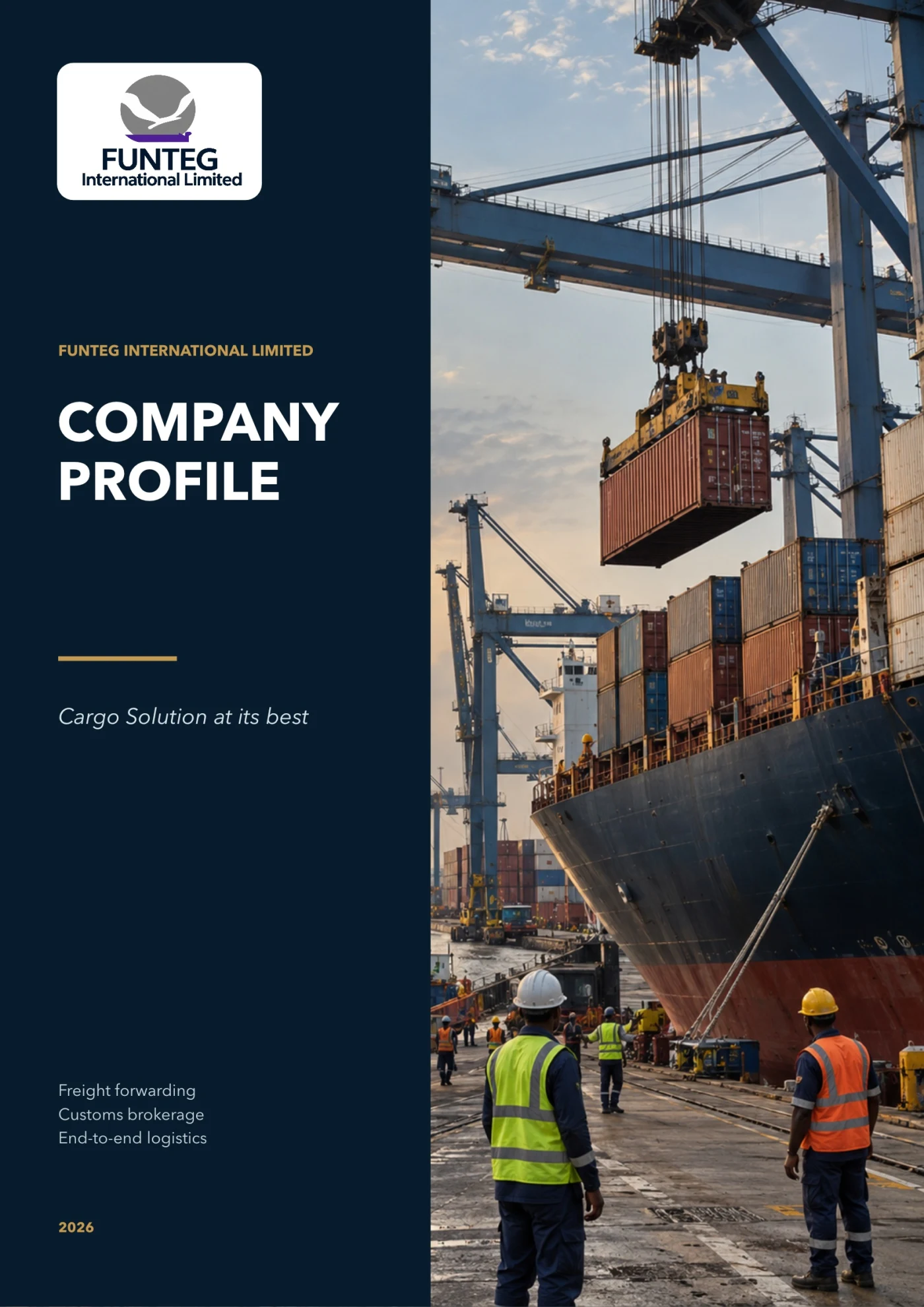 Company profile page 1: Cover