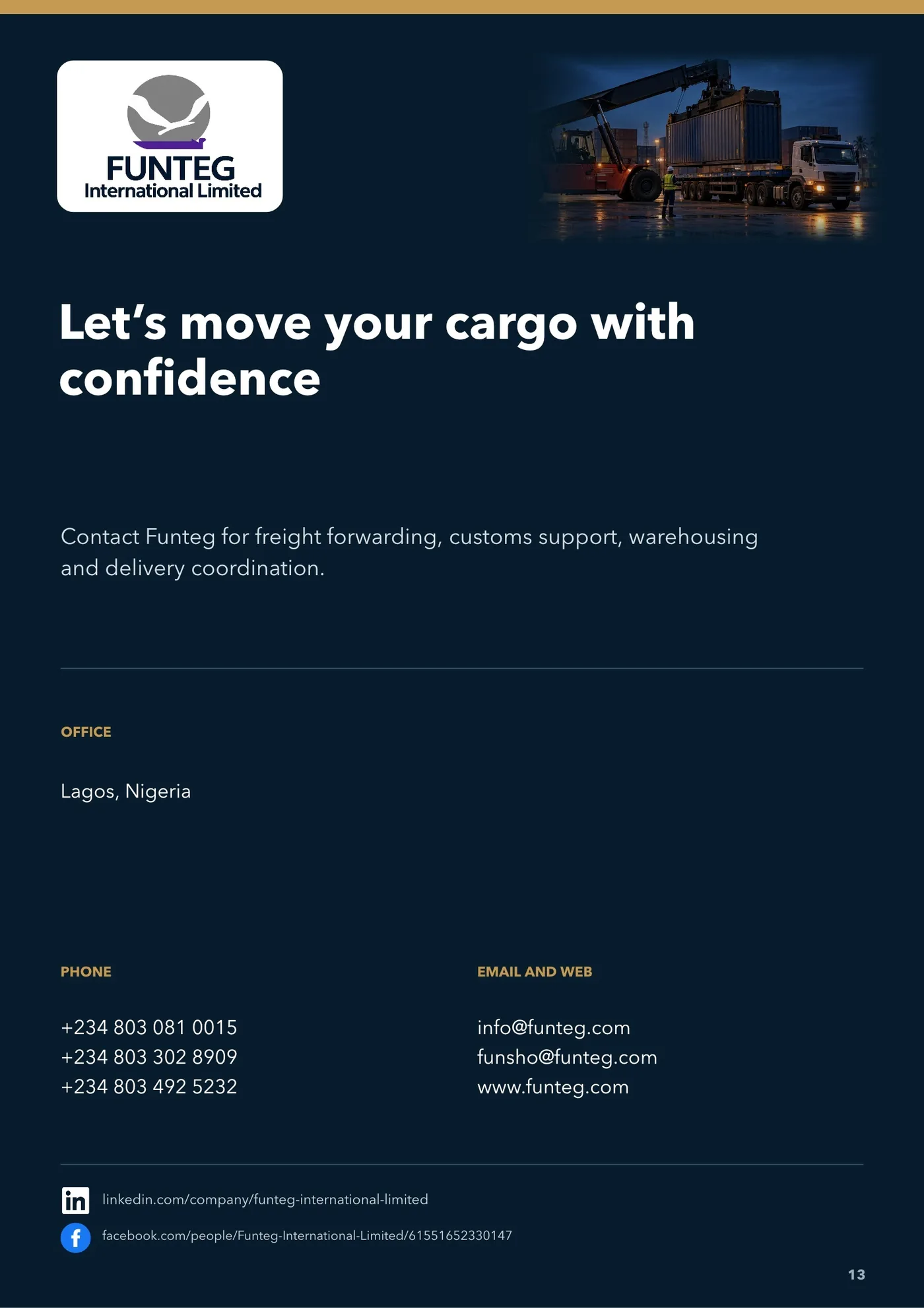 Company profile page 12: Contact